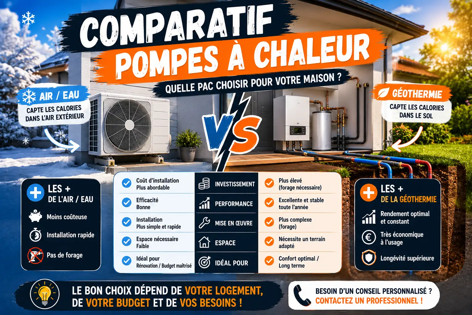 Comparatif pompe a chaleur
